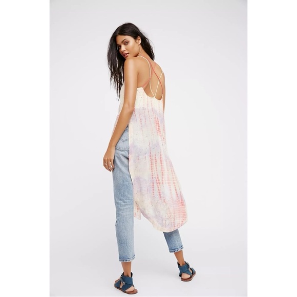 Free People Bohemian Beach Maxi Top Tie Dye Festival Fairy Spring Summer Small - Picture 14 of 15